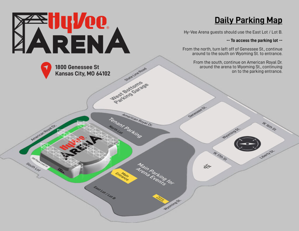 Hy-Vee Arena Parking Map